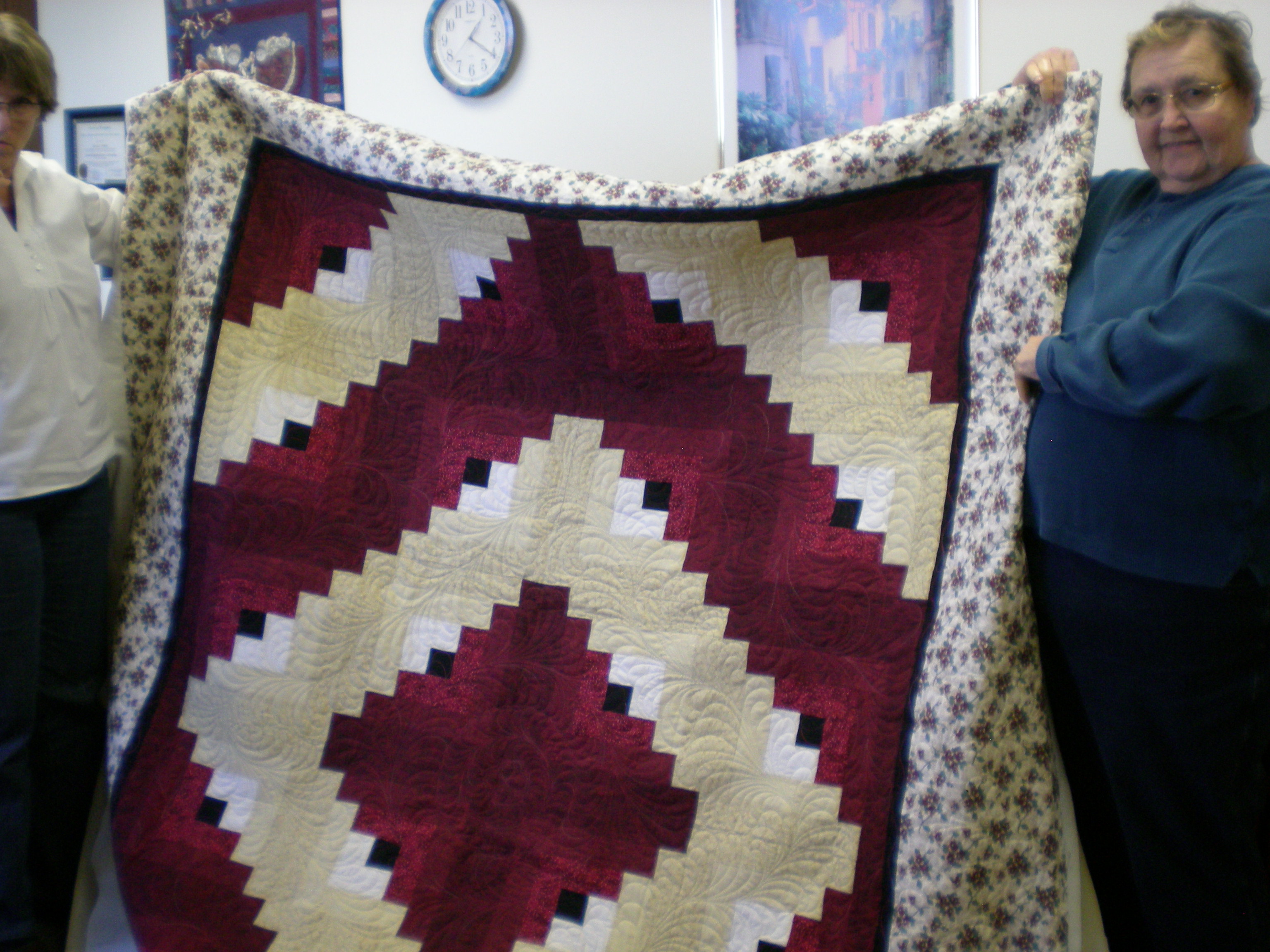 Judy Sackett with her Quilt